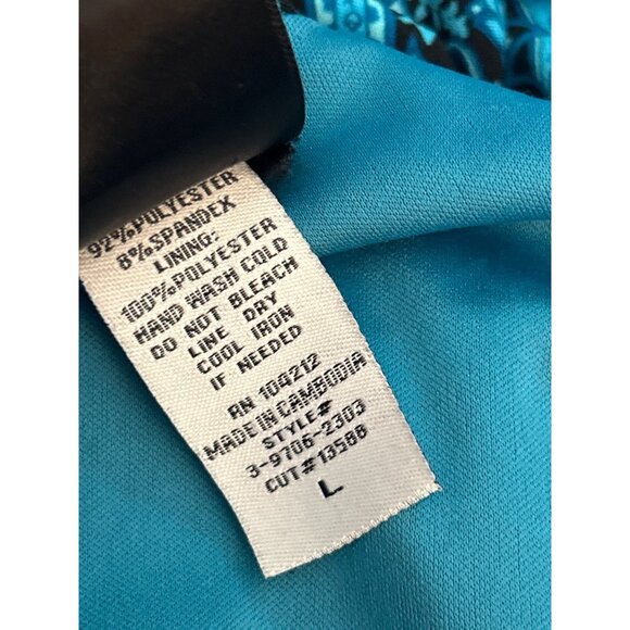 Y2K Vintage Geometric Print  Asymmetrical Hem Baby Doll Blouse Large Bohemian - Picture 5 of 5